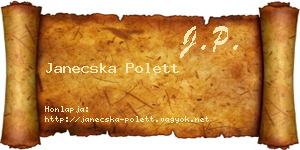 Janecska Polett névjegykártya